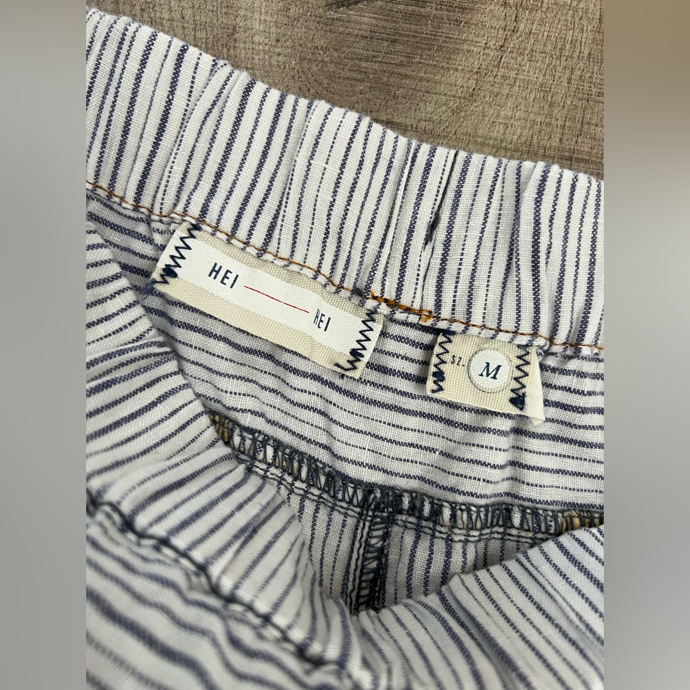 NWOT Anthropologie Hei Hei White and Blue Striped Women's Pants Size Medium - Picture 7 of 9